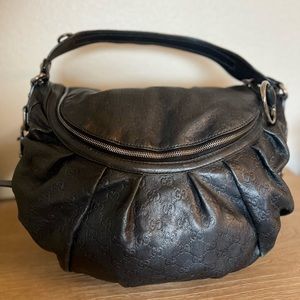 Pre-owned Large Guccissima Horsebit Shoulder Bag with Strap